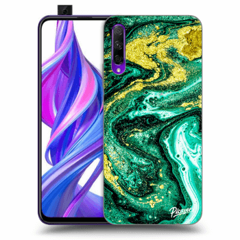 Picasee silikónový čierny obal pre Honor 9X Pro - Green Gold