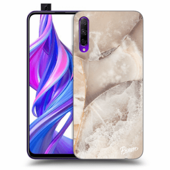 Picasee silikónový čierny obal pre Honor 9X Pro - Cream marble