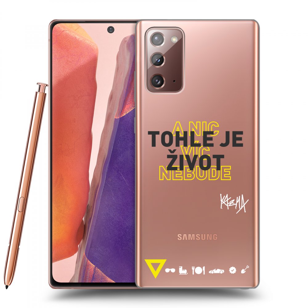 Picasee silikónový prehľadný obal pre Samsung Galaxy Note 20 - Kazma - TOHLE JE ŽIVOT A NIC VÍC NEBUDE