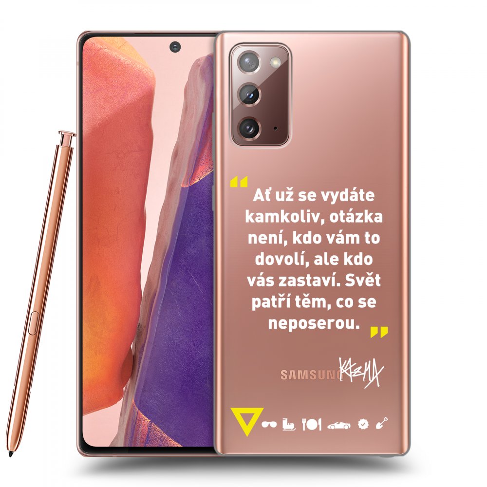 Picasee silikónový prehľadný obal pre Samsung Galaxy Note 20 - Kazma - SVĚT PATŘÍ TĚM, CO SE NEPOSEROU
