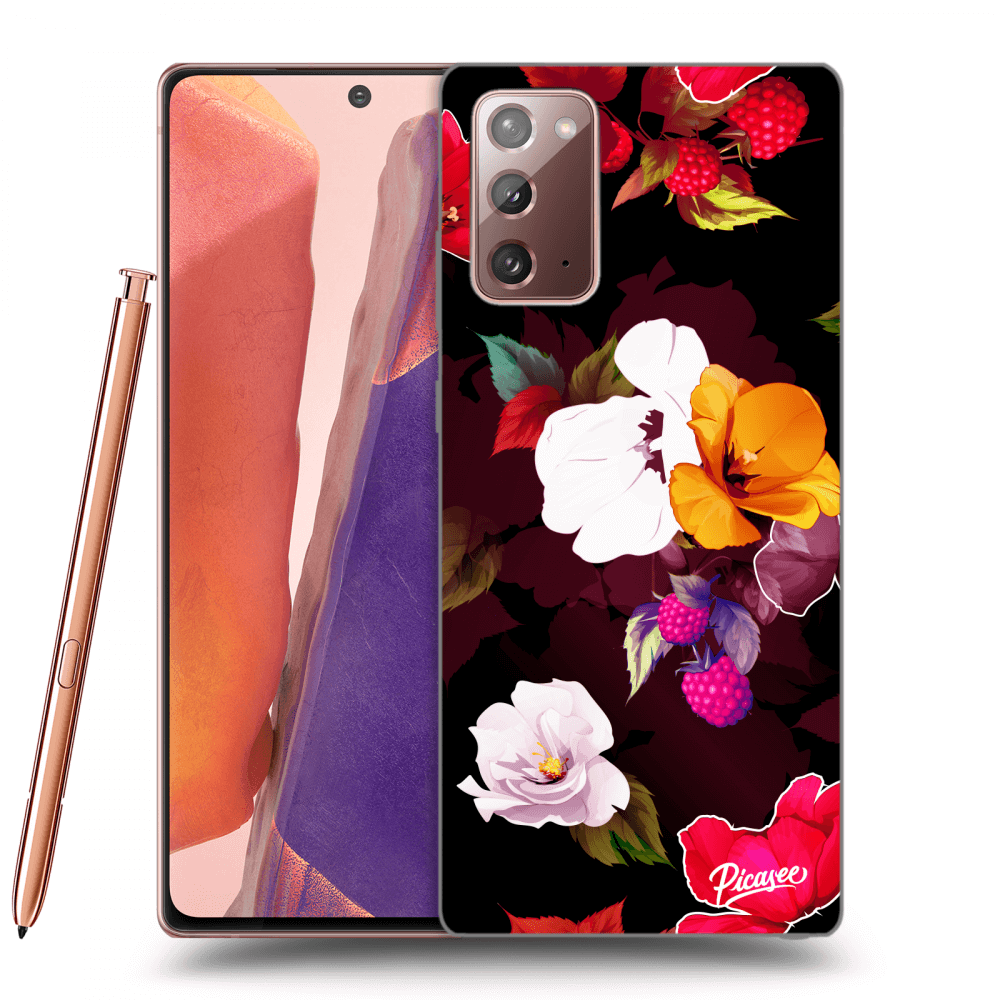 Picasee silikónový čierny obal pre Samsung Galaxy Note 20 - Flowers and Berries