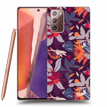 Picasee silikónový čierny obal pre Samsung Galaxy Note 20 - Purple Leaf