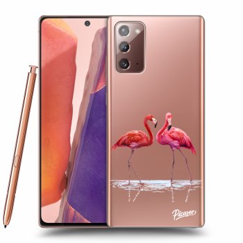 Picasee silikónový prehľadný obal pre Samsung Galaxy Note 20 - Flamingos couple