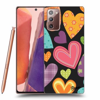 Picasee silikónový čierny obal pre Samsung Galaxy Note 20 - Colored heart