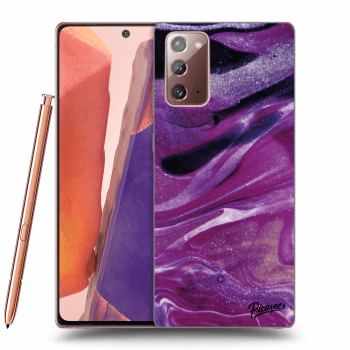 Picasee silikónový prehľadný obal pre Samsung Galaxy Note 20 - Purple glitter