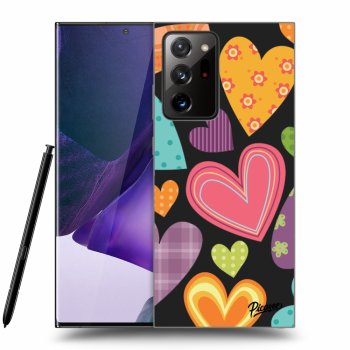 Picasee silikónový čierny obal pre Samsung Galaxy Note 20 Ultra - Colored heart