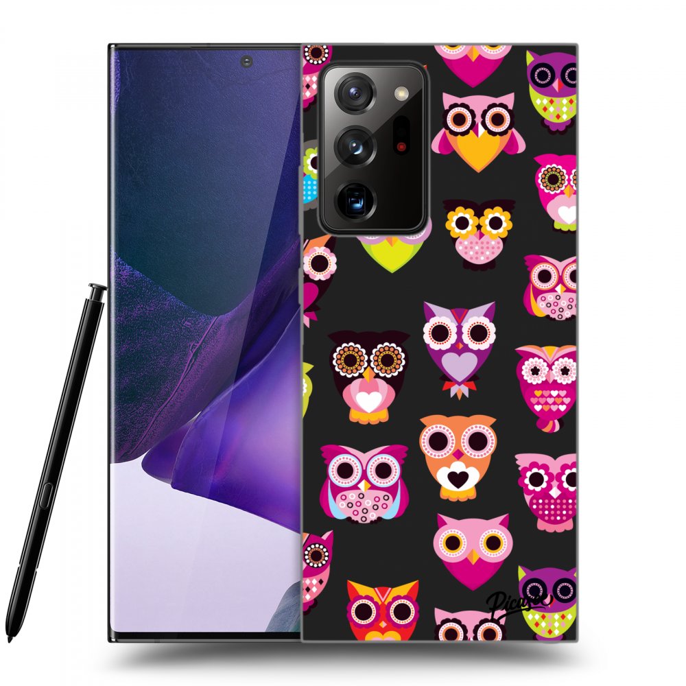 Picasee silikónový čierny obal pre Samsung Galaxy Note 20 Ultra - Owls