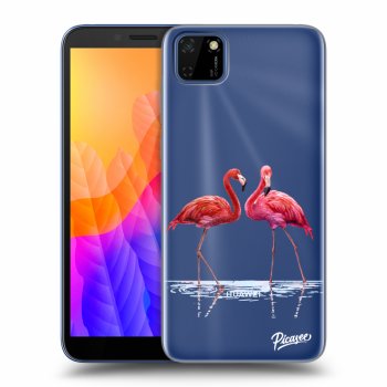 Picasee silikónový prehľadný obal pre Huawei Y5P - Flamingos couple
