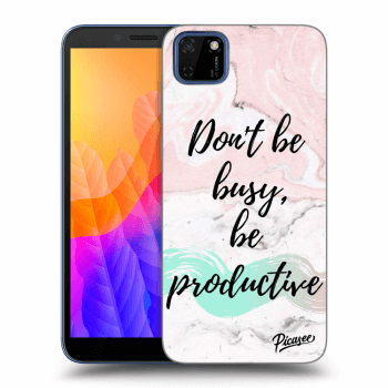 Picasee silikónový čierny obal pre Huawei Y5P - Don't be busy, be productive