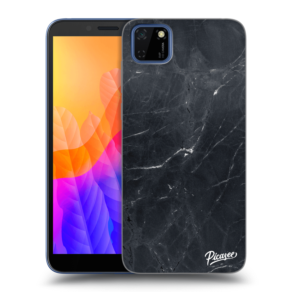 Picasee silikónový prehľadný obal pre Huawei Y5P - Black marble
