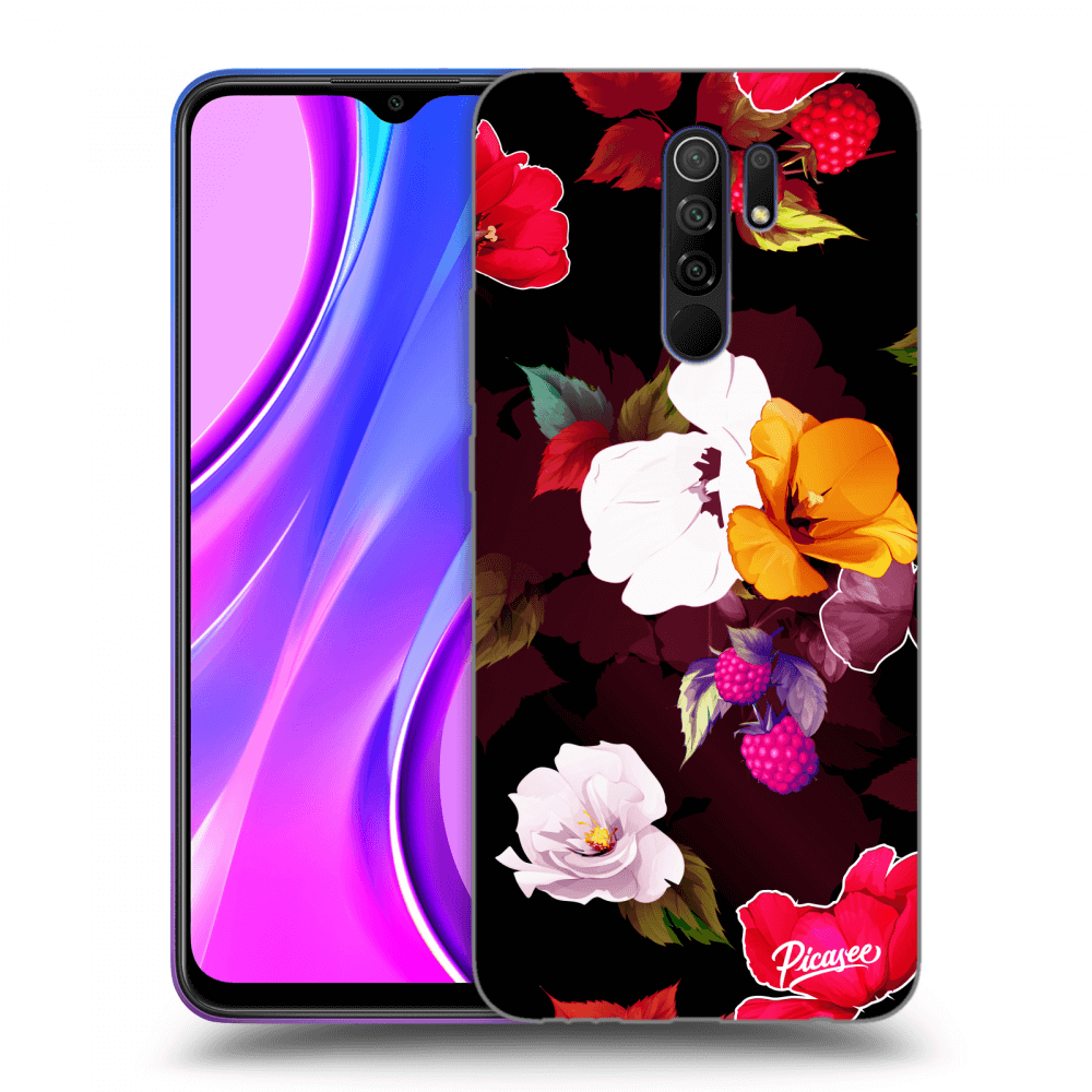 Picasee silikónový prehľadný obal pre Xiaomi Redmi 9 - Flowers and Berries
