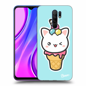 Picasee silikónový prehľadný obal pre Xiaomi Redmi 9 - Ice Cream Cat