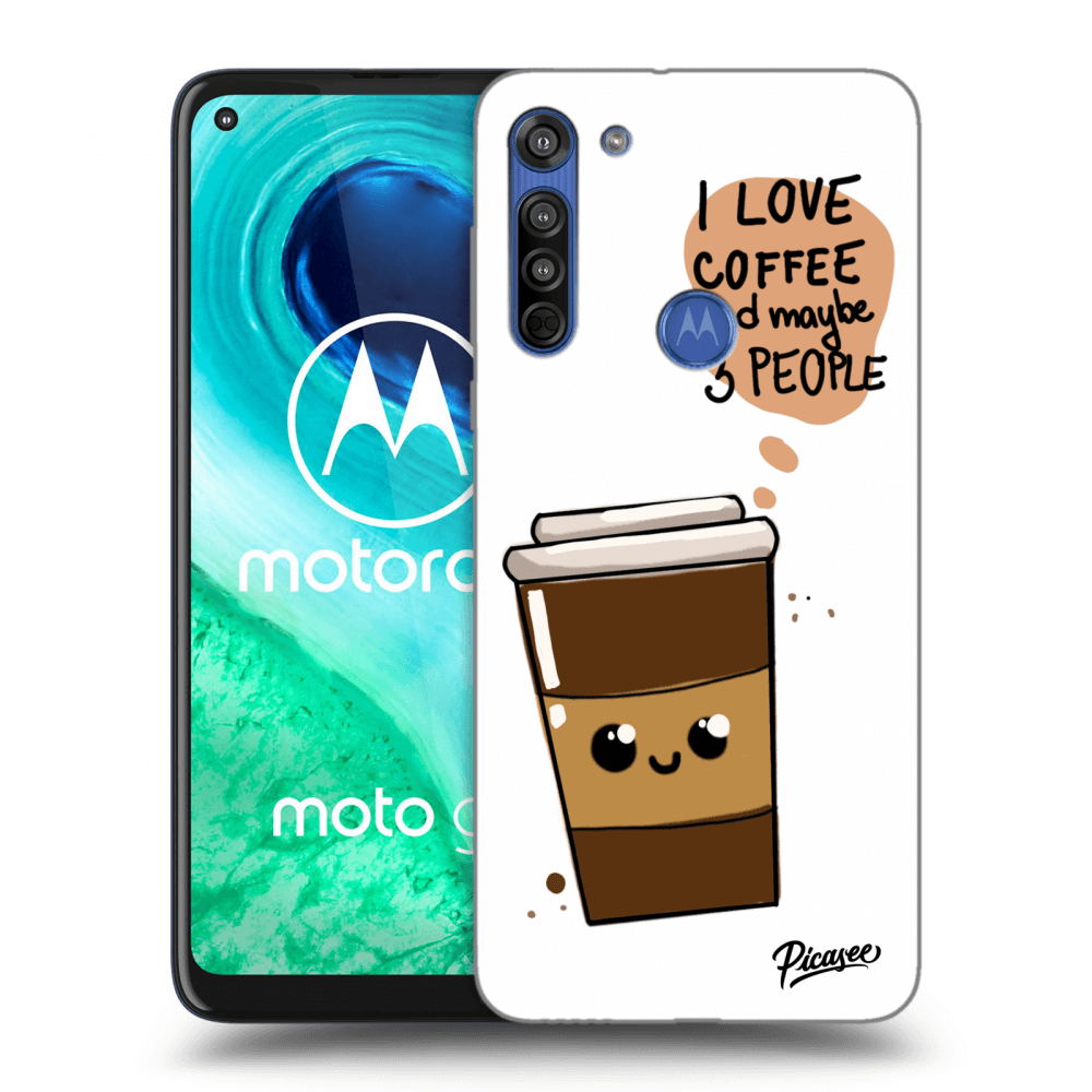 Picasee silikónový čierny obal pre Motorola Moto G8 - Cute coffee