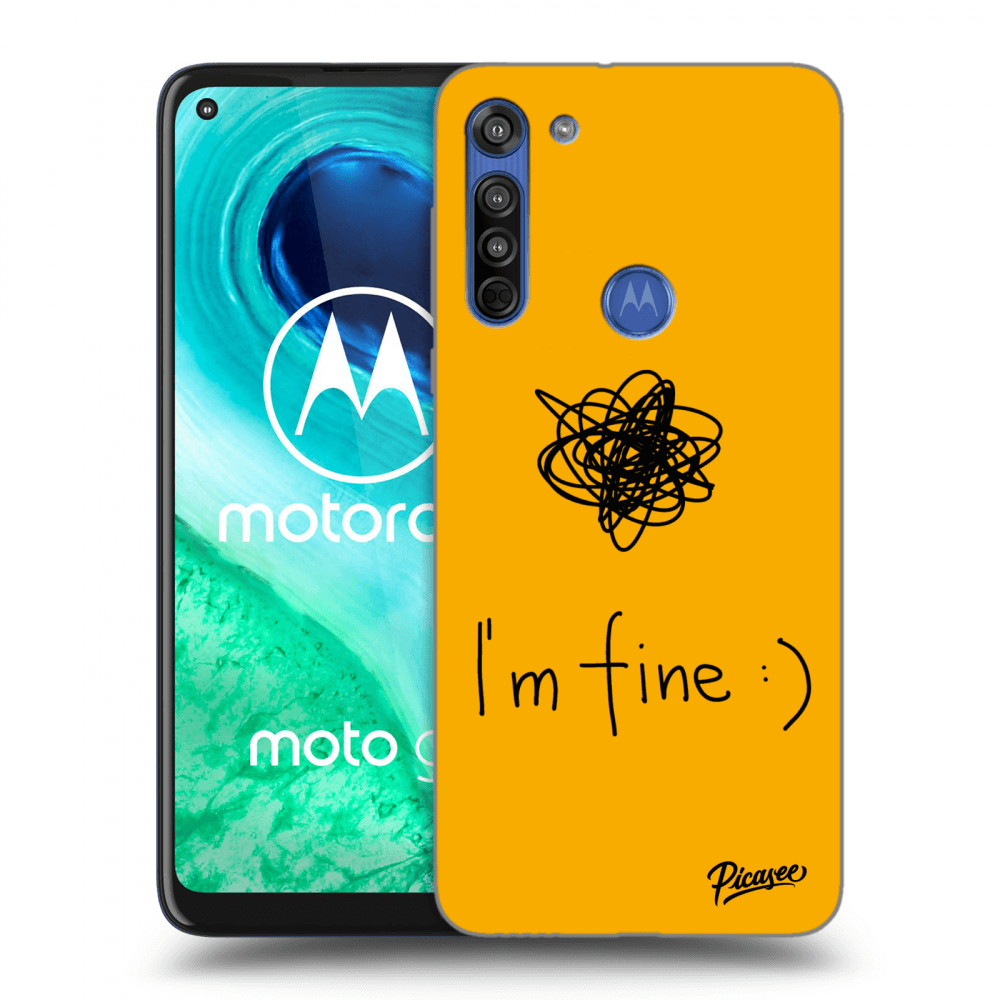 Picasee silikónový čierny obal pre Motorola Moto G8 - I am fine