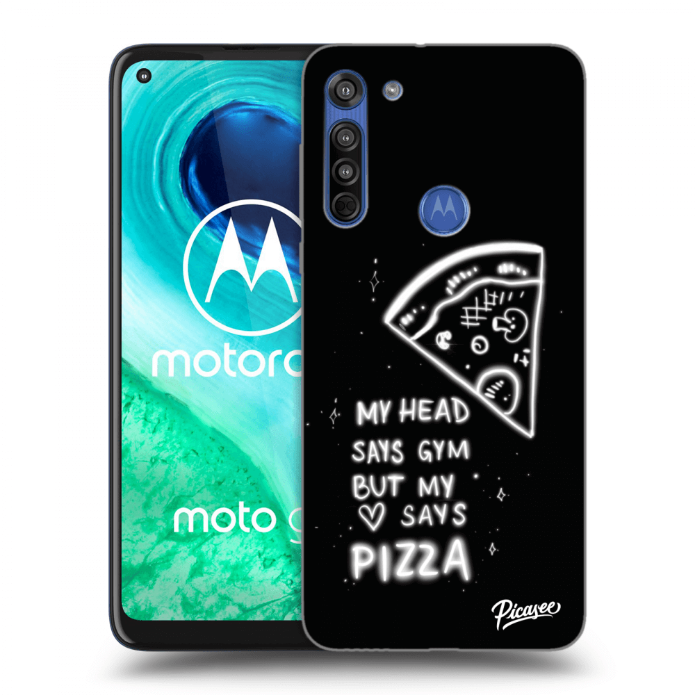 Picasee silikónový prehľadný obal pre Motorola Moto G8 - Pizza