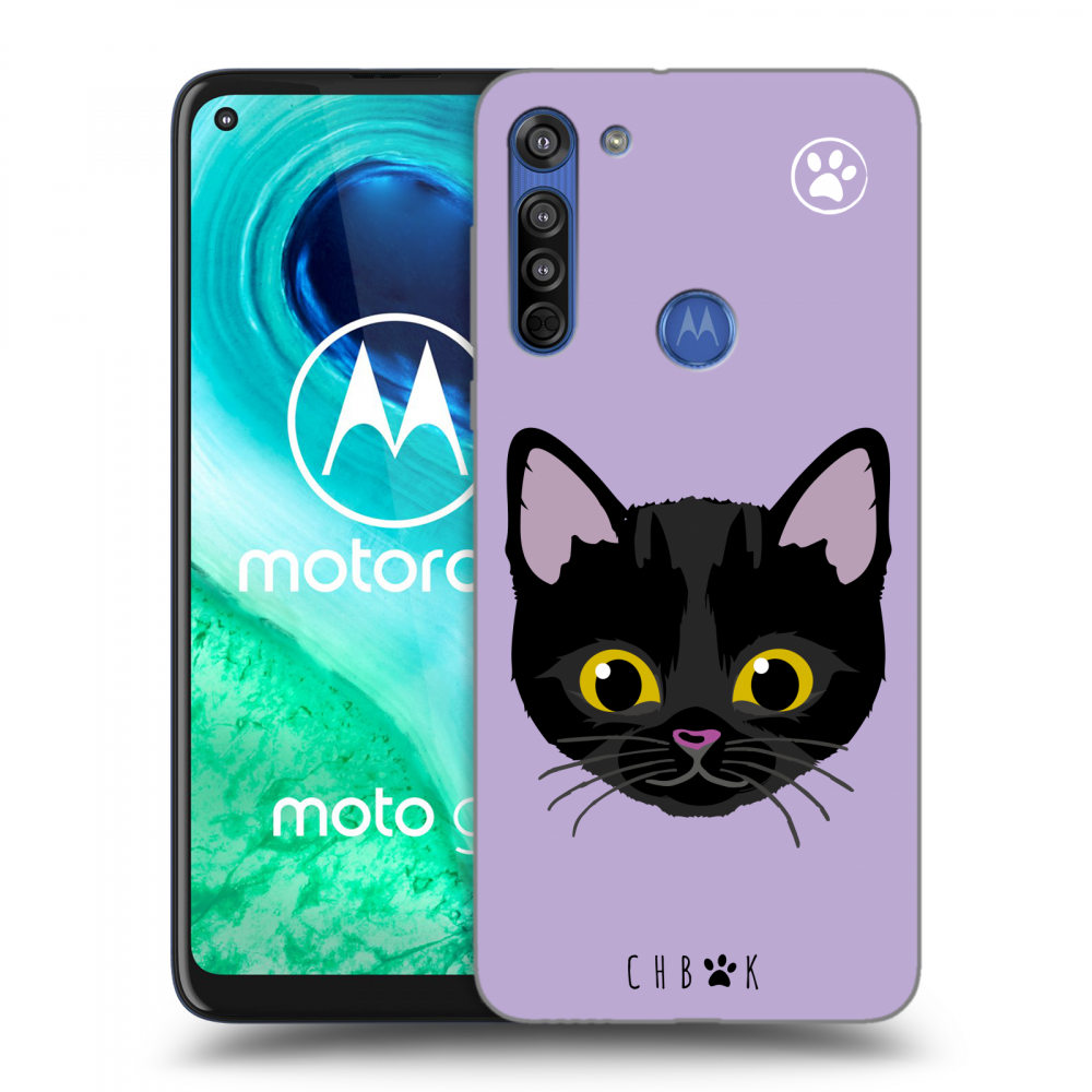 Picasee silikónový čierny obal pre Motorola Moto G8 - Chybí mi kočky - Fialová