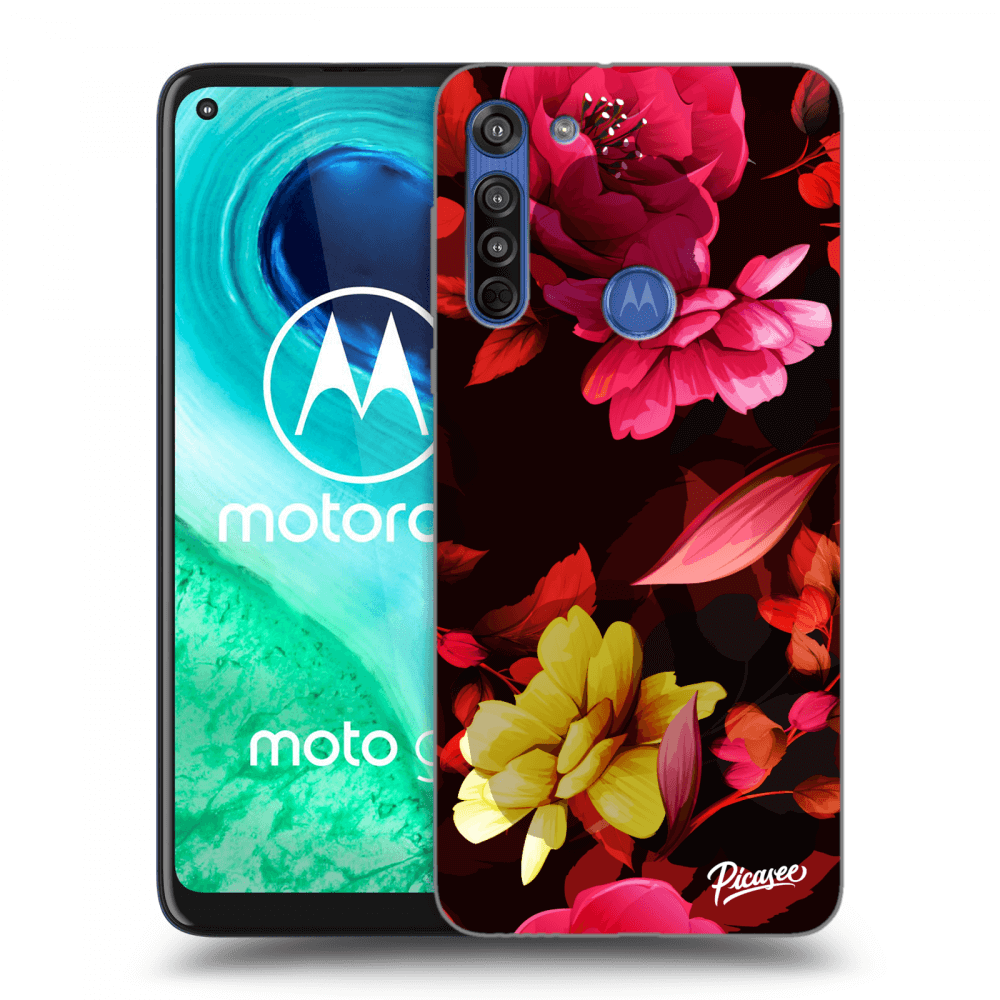 Picasee silikónový prehľadný obal pre Motorola Moto G8 - Dark Peonny