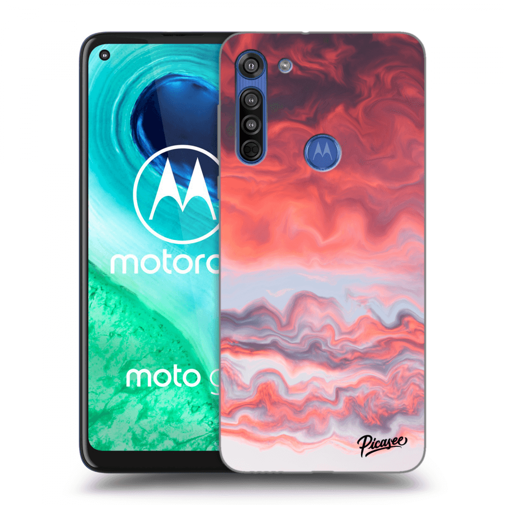 Picasee silikónový čierny obal pre Motorola Moto G8 - Sunset