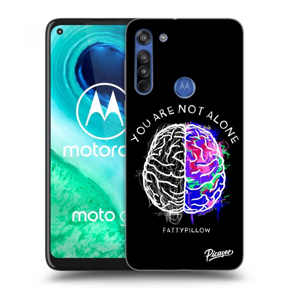 Picasee silikónový prehľadný obal pre Motorola Moto G8 - Brain - White