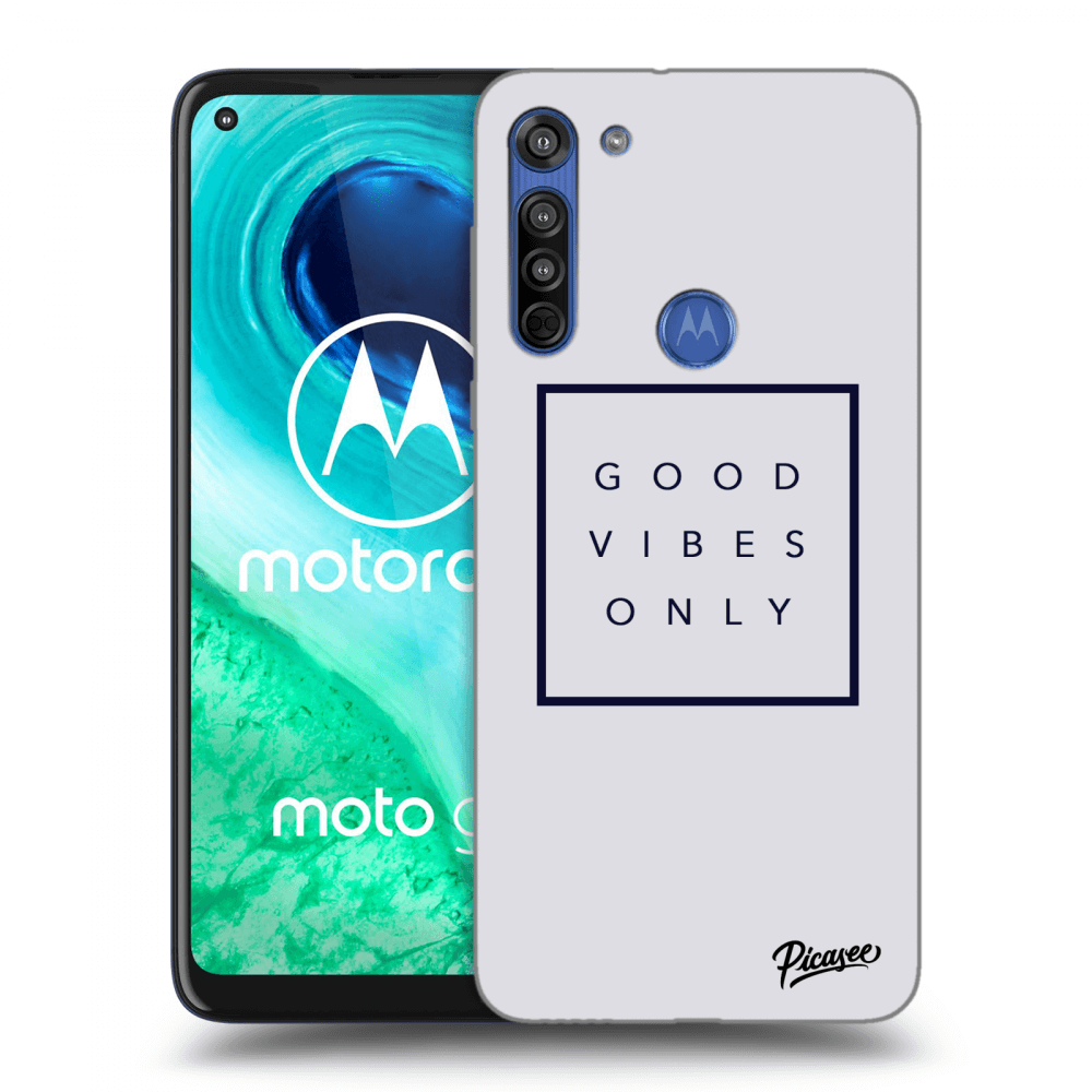 Picasee silikónový prehľadný obal pre Motorola Moto G8 - Good vibes only