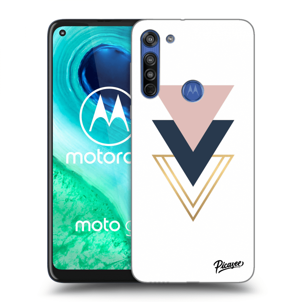 Picasee silikónový čierny obal pre Motorola Moto G8 - Triangles