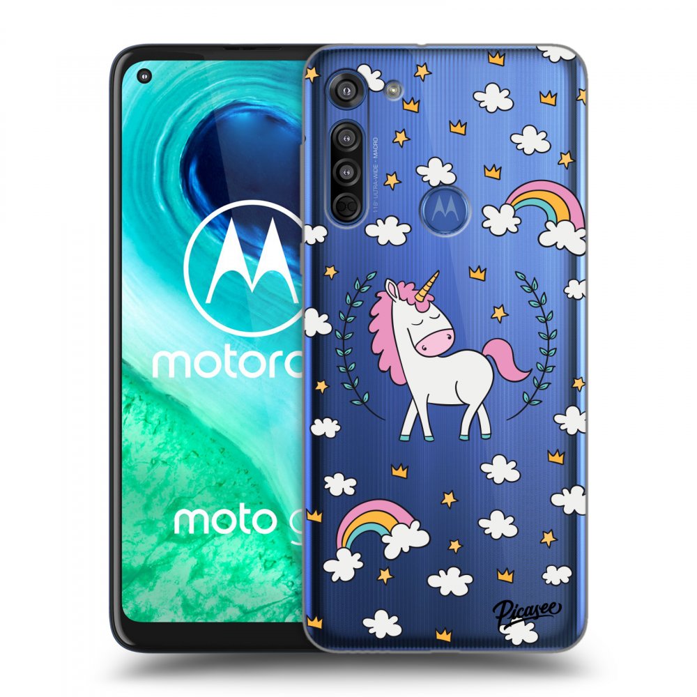 Picasee silikónový prehľadný obal pre Motorola Moto G8 - Unicorn star heaven