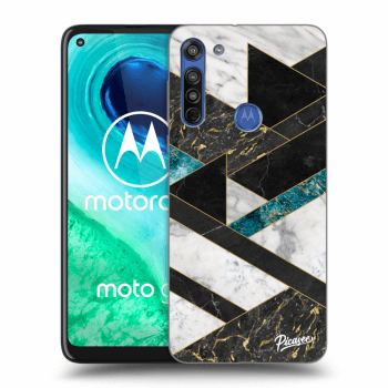 Picasee silikónový prehľadný obal pre Motorola Moto G8 - Dark geometry