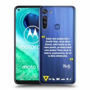 Picasee silikónový prehľadný obal pre Motorola Moto G8 - Kazma - MĚLI BYSTE SE DO TOHO PUSTIT