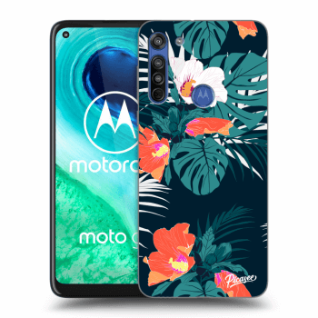 Picasee silikónový čierny obal pre Motorola Moto G8 - Monstera Color