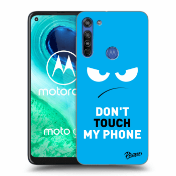 Picasee silikónový prehľadný obal pre Motorola Moto G8 - Angry Eyes - Blue