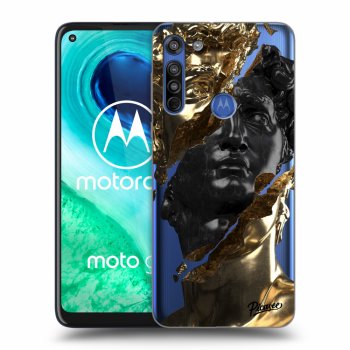 Picasee silikónový prehľadný obal pre Motorola Moto G8 - Gold - Black