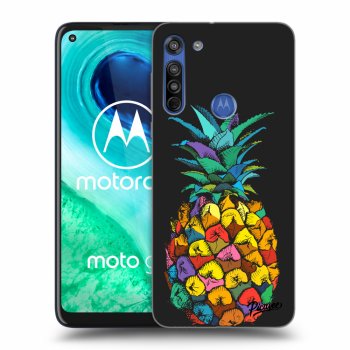 Picasee silikónový čierny obal pre Motorola Moto G8 - Pineapple