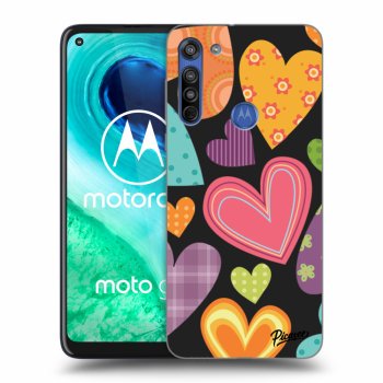 Picasee silikónový čierny obal pre Motorola Moto G8 - Colored heart