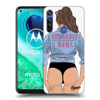 Picasee silikónový prehľadný obal pre Motorola Moto G8 - Crossfit girl - nickynellow