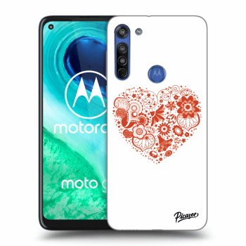 Picasee silikónový prehľadný obal pre Motorola Moto G8 - Big heart