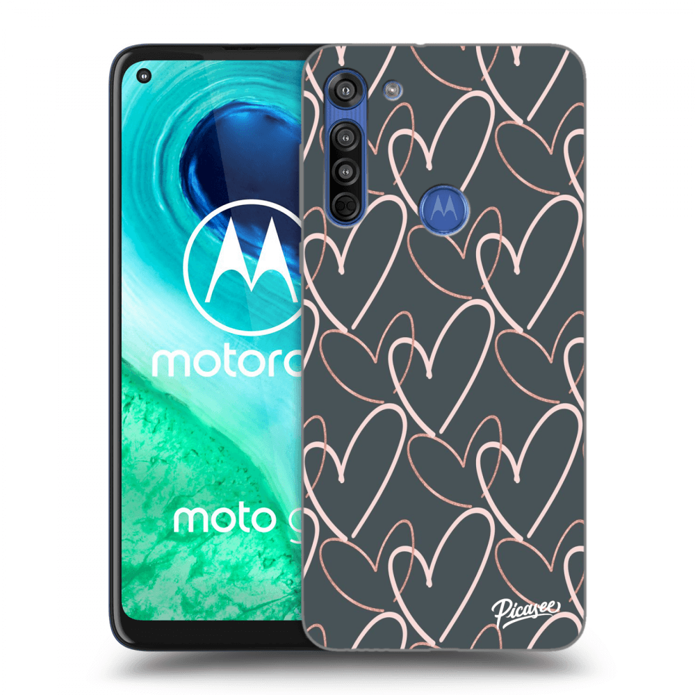 Picasee silikónový prehľadný obal pre Motorola Moto G8 - Lots of love