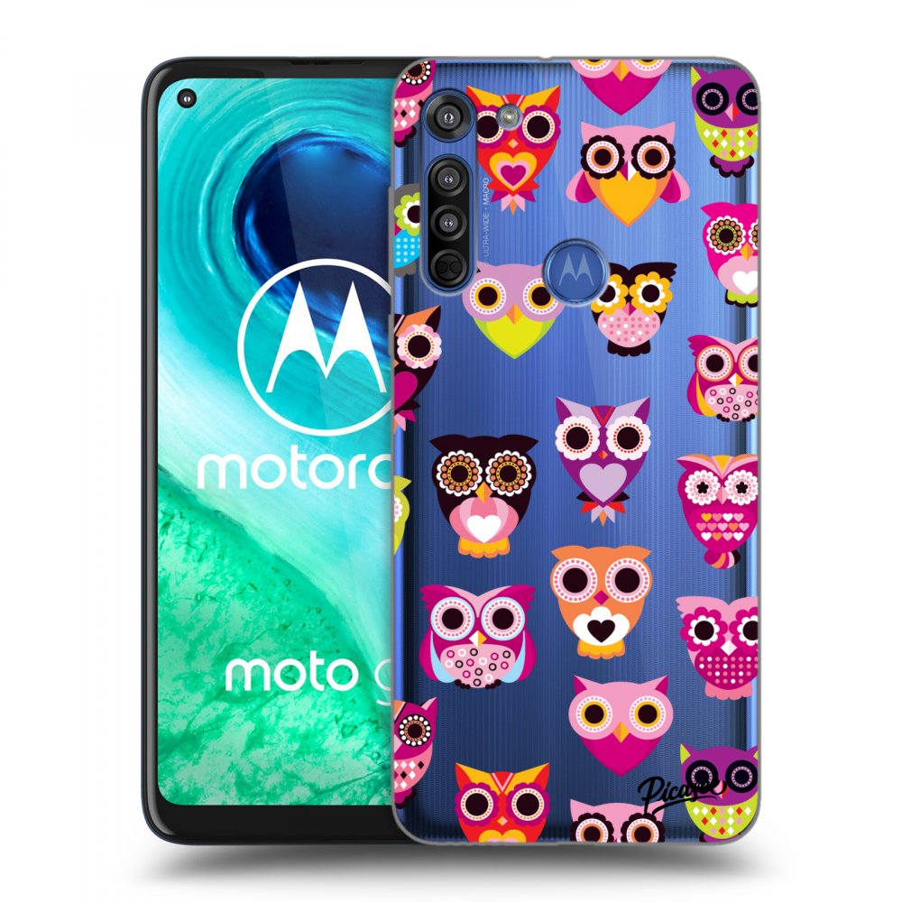 Picasee silikónový prehľadný obal pre Motorola Moto G8 - Owls