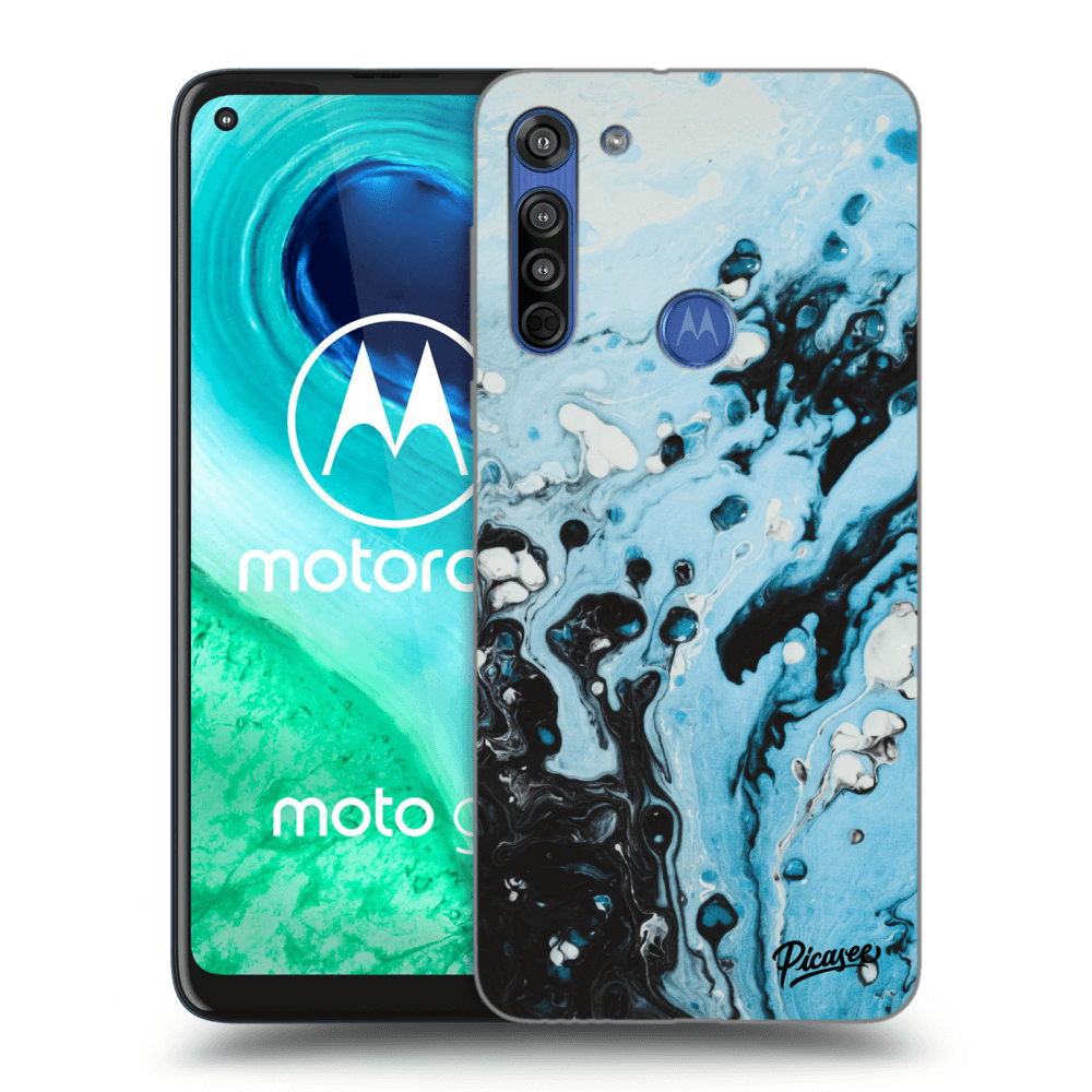 Picasee silikónový prehľadný obal pre Motorola Moto G8 - Organic blue