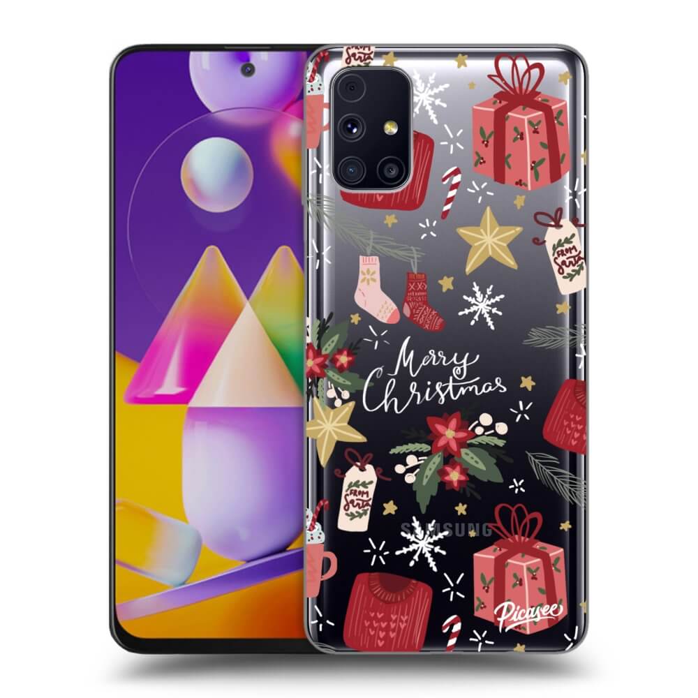 Picasee silikónový prehľadný obal pre Samsung Galaxy M31s - Christmas
