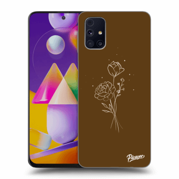 Picasee silikónový čierny obal pre Samsung Galaxy M31s - Brown flowers
