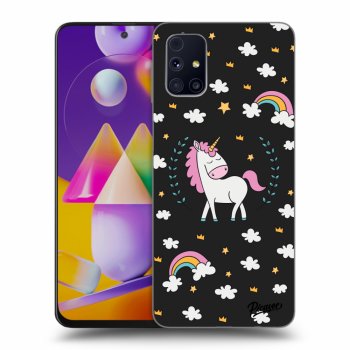 Picasee silikónový čierny obal pre Samsung Galaxy M31s - Unicorn star heaven