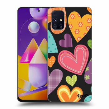 Picasee silikónový čierny obal pre Samsung Galaxy M31s - Colored heart