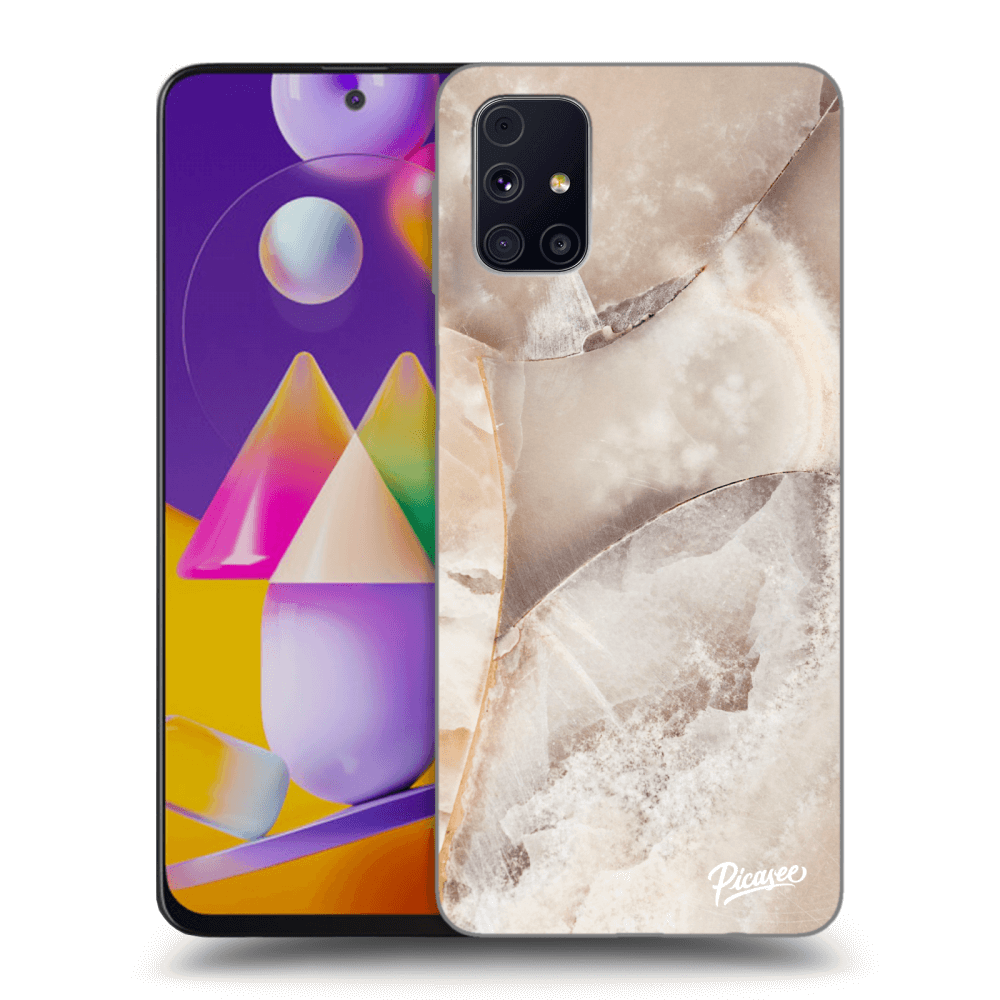 Picasee silikónový prehľadný obal pre Samsung Galaxy M31s - Cream marble