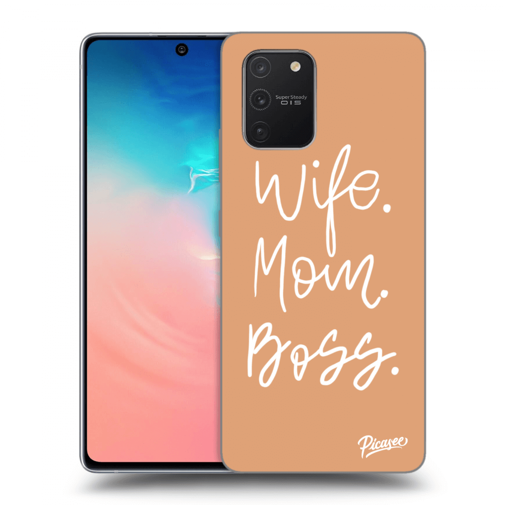 Picasee silikónový prehľadný obal pre Samsung Galaxy S10 Lite - Boss Mama