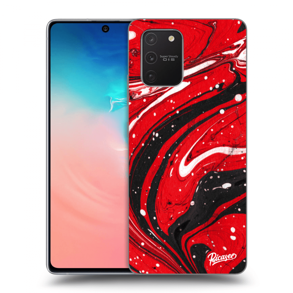 Picasee silikónový prehľadný obal pre Samsung Galaxy S10 Lite - Red black