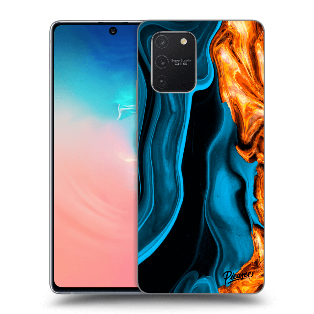 Picasee silikónový prehľadný obal pre Samsung Galaxy S10 Lite - Gold blue