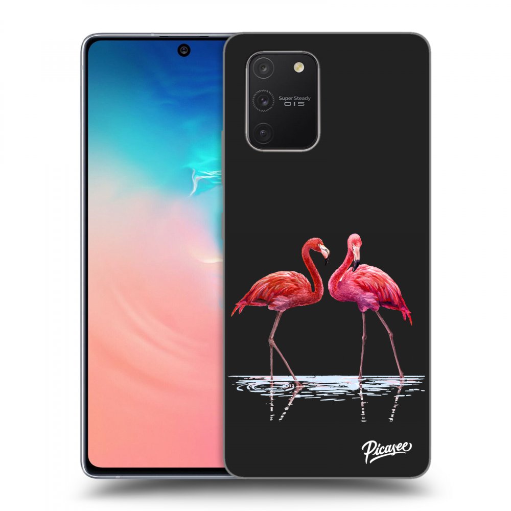 Picasee silikónový čierny obal pre Samsung Galaxy S10 Lite - Flamingos couple