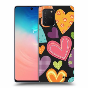 Picasee silikónový čierny obal pre Samsung Galaxy S10 Lite - Colored heart