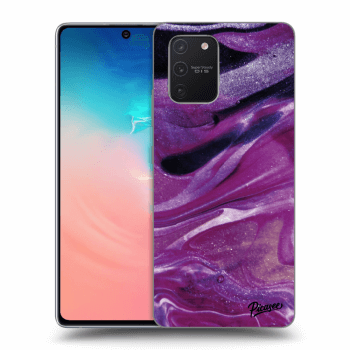 Picasee silikónový prehľadný obal pre Samsung Galaxy S10 Lite - Purple glitter