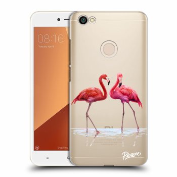 Picasee silikónový prehľadný obal pre Xiaomi Redmi Note 5A Prime - Flamingos couple